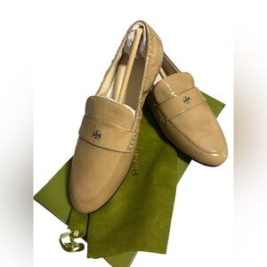 Authentic $298 Tory Burch Ballet Loafer Crinkle Patent Leather 7M